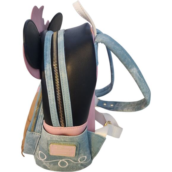Disney Loungefly Minnie Mouse Cowgirl Backpack Denim Fringe Pink Western main image 8